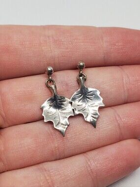 Stuart Nye Sterling Silver Leaf Dangle Earrings